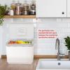 imageGLAD Compost Bin for Kitchen 15 Gallon  Plastic Container with Removable Inner Basket Bag Storage Holder and Carbon Odor Blocking Filters GrayWhite