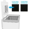 imageGLAD Compost Bin for Kitchen 15 Gallon  Plastic Container with Removable Inner Basket Bag Storage Holder and Carbon Odor Blocking Filters GrayWhite
