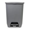imageGlad 13 Gallon Trash Can  Plastic Kitchen Waste Bin with Odor Protection of Lid  Hands Free with Step On Foot Pedal and Garbage Bag Rings 13 Gallon WhiteGrey