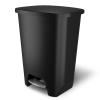 imageGlad 13 Gallon Trash Can  Plastic Kitchen Waste Bin with Odor Protection of Lid  Hands Free with Step On Foot Pedal and Garbage Bag Rings 13 Gallon WhiteBlackPremium