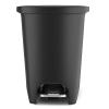 imageGlad 13 Gallon Trash Can  Plastic Kitchen Waste Bin with Odor Protection of Lid  Hands Free with Step On Foot Pedal and Garbage Bag Rings 13 Gallon WhiteBlackPremium