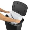 imageGlad 13 Gallon Trash Can  Plastic Kitchen Waste Bin with Odor Protection of Lid  Hands Free with Step On Foot Pedal and Garbage Bag Rings 13 Gallon WhiteBlackPremium