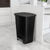 imageGlad 13 Gallon Trash Can  Plastic Kitchen Waste Bin with Odor Protection of Lid  Hands Free with Step On Foot Pedal and Garbage Bag Rings 13 Gallon WhiteBlack
