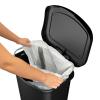 imageGlad 13 Gallon Trash Can  Plastic Kitchen Waste Bin with Odor Protection of Lid  Hands Free with Step On Foot Pedal and Garbage Bag Rings 13 Gallon WhiteBlackPremium