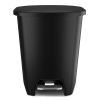 imageGlad 13 Gallon Trash Can  Plastic Kitchen Waste Bin with Odor Protection of Lid  Hands Free with Step On Foot Pedal and Garbage Bag Rings 13 Gallon WhiteBlackPremium