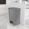 imageGlad 13 Gallon Trash Can  Plastic Kitchen Waste Bin with Odor Protection of Lid  Hands Free with Step On Foot Pedal and Garbage Bag Rings 13 Gallon WhiteGrey