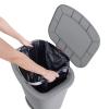 imageGlad 13 Gallon Trash Can  Plastic Kitchen Waste Bin with Odor Protection of Lid  Hands Free with Step On Foot Pedal and Garbage Bag Rings 13 Gallon WhiteGrey