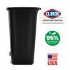 imageGlad 13 Gallon Trash Can  Plastic Kitchen Waste Bin with Odor Protection of Lid  Hands Free with Step On Foot Pedal and Garbage Bag Rings 13 Gallon WhiteBlack