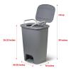 imageGlad 13 Gallon Trash Can  Plastic Kitchen Waste Bin with Odor Protection of Lid  Hands Free with Step On Foot Pedal and Garbage Bag Rings 13 Gallon WhiteGrey