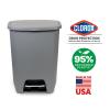 imageGlad 13 Gallon Trash Can  Plastic Kitchen Waste Bin with Odor Protection of Lid  Hands Free with Step On Foot Pedal and Garbage Bag Rings 13 Gallon WhiteGrey