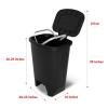 imageGlad 13 Gallon Trash Can  Plastic Kitchen Waste Bin with Odor Protection of Lid  Hands Free with Step On Foot Pedal and Garbage Bag Rings 13 Gallon WhiteBlack