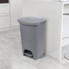 imageGlad 13 Gallon Trash Can  Plastic Kitchen Waste Bin with Odor Protection of Lid  Hands Free with Step On Foot Pedal and Garbage Bag Rings 13 Gallon WhiteGrey