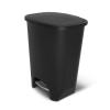 imageGlad 13 Gallon Trash Can  Plastic Kitchen Waste Bin with Odor Protection of Lid  Hands Free with Step On Foot Pedal and Garbage Bag Rings 13 Gallon WhiteBlack
