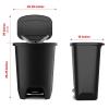 imageGlad 13 Gallon Trash Can  Plastic Kitchen Waste Bin with Odor Protection of Lid  Hands Free with Step On Foot Pedal and Garbage Bag Rings 13 Gallon WhiteBlackPremium