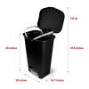 imageGlad 13 Gallon Trash Can  Plastic Kitchen Waste Bin with Odor Protection of Lid  Hands Free with Step On Foot Pedal and Garbage Bag Rings 13 Gallon WhiteBlack