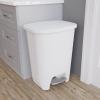 imageGlad 13 Gallon Trash Can  Plastic Kitchen Waste Bin with Odor Protection of Lid  Hands Free with Step On Foot Pedal and Garbage Bag Rings 13 Gallon WhiteWhite