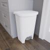 imageGlad 13 Gallon Trash Can  Plastic Kitchen Waste Bin with Odor Protection of Lid  Hands Free with Step On Foot Pedal and Garbage Bag Rings 13 Gallon WhiteWhite