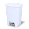 imageGlad 13 Gallon Trash Can  Plastic Kitchen Waste Bin with Odor Protection of Lid  Hands Free with Step On Foot Pedal and Garbage Bag Rings 13 Gallon WhiteWhite