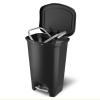 imageGlad 13 Gallon Trash Can  Plastic Kitchen Waste Bin with Odor Protection of Lid  Hands Free with Step On Foot Pedal and Garbage Bag Rings 13 Gallon WhiteBlackPremium