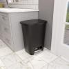 imageGlad 13 Gallon Trash Can  Plastic Kitchen Waste Bin with Odor Protection of Lid  Hands Free with Step On Foot Pedal and Garbage Bag Rings 13 Gallon WhiteBlackPremium