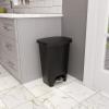 imageGlad 13 Gallon Trash Can  Plastic Kitchen Waste Bin with Odor Protection of Lid  Hands Free with Step On Foot Pedal and Garbage Bag Rings 13 Gallon WhiteBlackPremium
