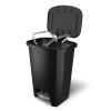 imageGlad 13 Gallon Trash Can  Plastic Kitchen Waste Bin with Odor Protection of Lid  Hands Free with Step On Foot Pedal and Garbage Bag Rings 13 Gallon WhiteBlackPremium