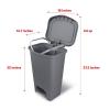 imageGlad 13 Gallon Trash Can  Plastic Kitchen Waste Bin with Odor Protection of Lid  Hands Free with Step On Foot Pedal and Garbage Bag Rings 13 Gallon WhiteGrey
