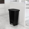 imageGlad 13 Gallon Trash Can  Plastic Kitchen Waste Bin with Odor Protection of Lid  Hands Free with Step On Foot Pedal and Garbage Bag Rings 13 Gallon WhiteBlack