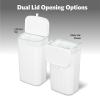 imageGlad Roomate Under Counter Trash Can  Space Saving Waste Bin for Kitchen Cabinet Bathroom or Office  Dual Lid for Ease of Opening 7 Liter White12L