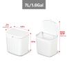 imageGlad Roomate Under Counter Trash Can  Space Saving Waste Bin for Kitchen Cabinet Bathroom or Office  Dual Lid for Ease of Opening 7 Liter White7L
