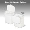 imageGlad Roomate Under Counter Trash Can  Space Saving Waste Bin for Kitchen Cabinet Bathroom or Office  Dual Lid for Ease of Opening 7 Liter White9L