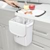 imageGlad Roomate Under Counter Trash Can  Space Saving Waste Bin for Kitchen Cabinet Bathroom or Office  Dual Lid for Ease of Opening 7 Liter White9L