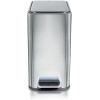 imageGlad Slim Bathroom Trash Can  Small Garbage Pail with Soft Close Lid ampamp Step Foot Pedal  Narrow Brushed Nickel Waste Basket with Removable Inner Bucket 26 Gallon