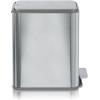 imageGlad Slim Bathroom Trash Can  Small Garbage Pail with Soft Close Lid ampamp Step Foot Pedal  Narrow Brushed Nickel Waste Basket with Removable Inner Bucket 26 Gallon