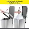 imageGlad Stainless Steel Step Trash Can with Clorox Odor Protection  Large Metal Kitchen Garbage Bin with Soft Close Lid Foot Pedal and Waste Bag Roll Holder 13 Gallon WhiteAll Stainless