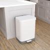 imageGlad Stainless Steel Step Trash Can with Clorox Odor Protection  Large Metal Kitchen Garbage Bin with Soft Close Lid Foot Pedal and Waste Bag Roll Holder 13 Gallon WhiteWhite