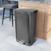 imageGlad Stainless Steel Step Trash Can with Clorox Odor Protection  Large Metal Kitchen Garbage Bin with Soft Close Lid Foot Pedal and Waste Bag Roll Holder 13 Gallon WhiteAll Pewter