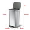 imageGlad Stainless Steel Step Trash Can with Clorox Odor Protection  Large Metal Kitchen Garbage Bin with Soft Close Lid Foot Pedal and Waste Bag Roll Holder 13 Gallon WhiteAll Stainless