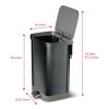 imageGlad Stainless Steel Step Trash Can with Clorox Odor Protection  Large Metal Kitchen Garbage Bin with Soft Close Lid Foot Pedal and Waste Bag Roll Holder 13 Gallon WhiteAll Pewter