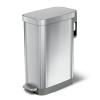 imageGlad Stainless Steel Step Trash Can with Clorox Odor Protection  Large Metal Kitchen Garbage Bin with Soft Close Lid Foot Pedal and Waste Bag Roll Holder 13 Gallon WhiteAll Stainless
