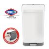 imageGlad Stainless Steel Step Trash Can with Clorox Odor Protection  Large Metal Kitchen Garbage Bin with Soft Close Lid Foot Pedal and Waste Bag Roll Holder 13 Gallon WhiteWhite