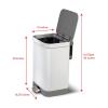 imageGlad Stainless Steel Step Trash Can with Clorox Odor Protection  Large Metal Kitchen Garbage Bin with Soft Close Lid Foot Pedal and Waste Bag Roll Holder 13 Gallon WhiteWhite