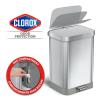 imageGlad Stainless Steel Step Trash Can with Clorox Odor Protection  Large Metal Kitchen Garbage Bin with Soft Close Lid Foot Pedal and Waste Bag Roll Holder 13 Gallon WhiteAll Stainless
