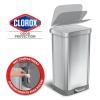 imageGlad Stainless Steel Step Trash Can with Clorox Odor Protection  Large Metal Kitchen Garbage Bin with Soft Close Lid Foot Pedal and Waste Bag Roll Holder 13 Gallon WhiteAll Stainless