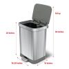 imageGlad Stainless Steel Step Trash Can with Clorox Odor Protection  Large Metal Kitchen Garbage Bin with Soft Close Lid Foot Pedal and Waste Bag Roll Holder 13 Gallon WhiteAll Stainless