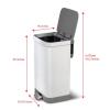 imageGlad Stainless Steel Step Trash Can with Clorox Odor Protection  Large Metal Kitchen Garbage Bin with Soft Close Lid Foot Pedal and Waste Bag Roll Holder 13 Gallon WhiteWhite