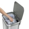 imageGlad Stainless Steel Step Trash Can with Clorox Odor Protection  Large Metal Kitchen Garbage Bin with Soft Close Lid Foot Pedal and Waste Bag Roll Holder 13 Gallon WhiteAll Stainless