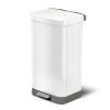 imageGlad Stainless Steel Step Trash Can with Clorox Odor Protection  Large Metal Kitchen Garbage Bin with Soft Close Lid Foot Pedal and Waste Bag Roll Holder 13 Gallon WhiteWhite
