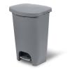 imageGlad 13 Gallon Trash Can  Plastic Kitchen Waste Bin with Odor Protection of Lid  Hands Free with Step On Foot Pedal and Garbage Bag Rings 13 Gallon WhiteGrey