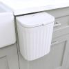 imageGlad Roomate Under Counter Trash Can  Space Saving Waste Bin for Kitchen Cabinet Bathroom or Office  Dual Lid for Ease of Opening 7 Liter White9L
